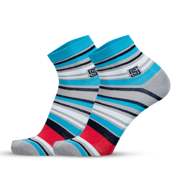 Stripe Jazzy Jumble Men Ankle Socks- (1 Pair)