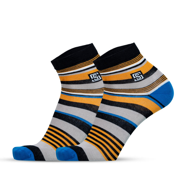 Stripe Quirky Quilt Men Ankle Socks- (1 Pair)