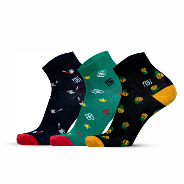 Artisanal Men Ankle Socks- 3 Pair Combo (PPG)