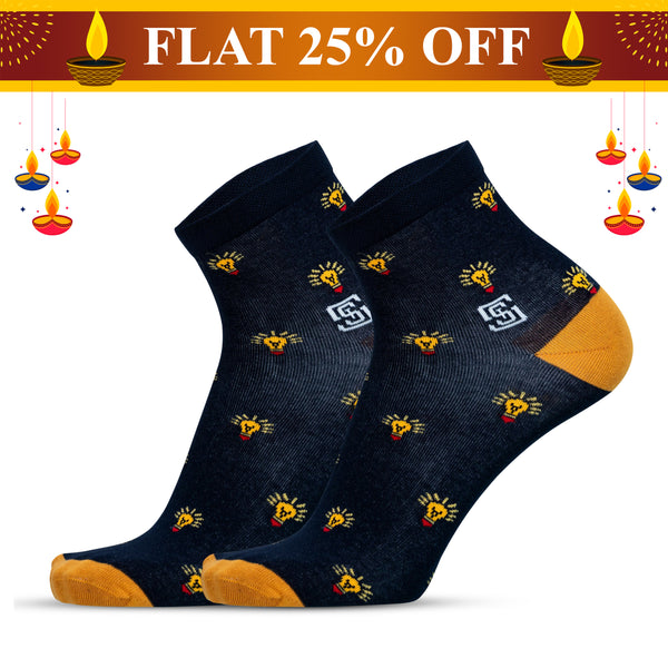 Artisanal Pineapple Tango Men Ankle Socks- 1 Pair