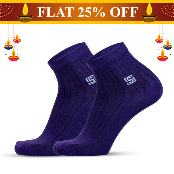 Solid Delight Men Ankle Socks- Purple (1 Pair)