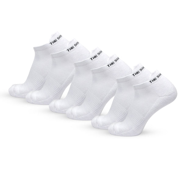 Bamboo Men Low Ankle Socks - Pack of 3 (White)