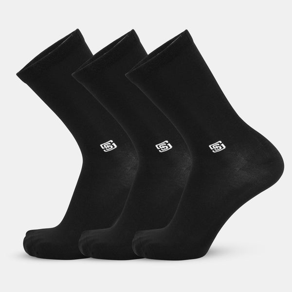 Bamboo Crew Socks - Black (3 Pair)