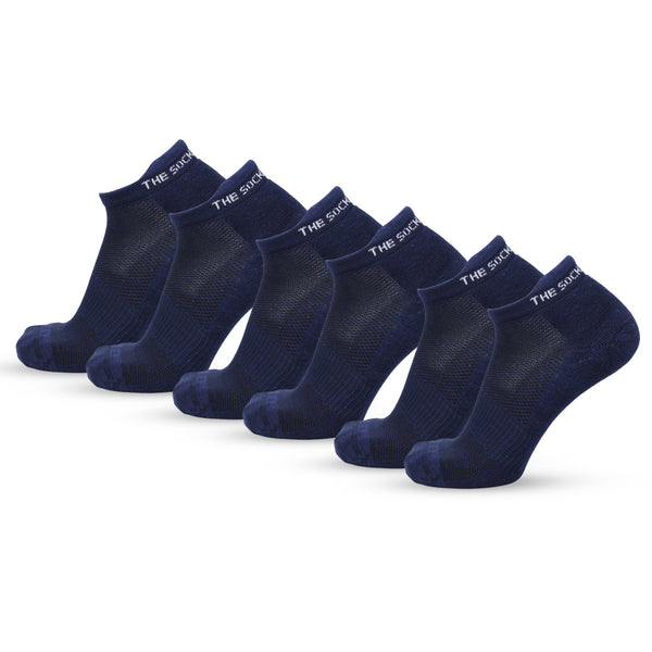 Bamboo Men Low Ankle Socks - Pack of 3 (Blue)