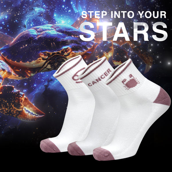 Cancer Zodiac Men Ankle Socks - (3 Pair Combo)