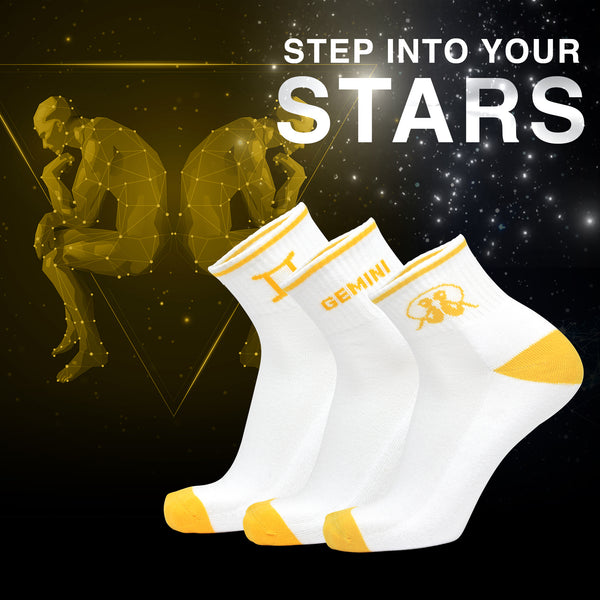 Gemini Zodiac Men Ankle Socks - (3 Pair Combo)